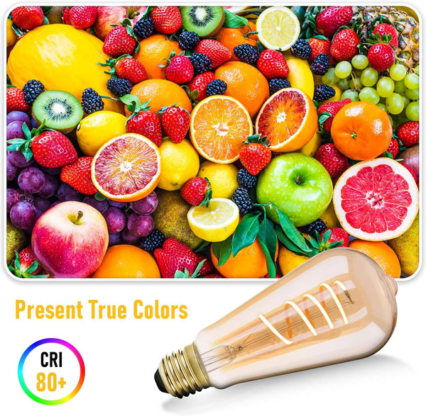 3 Pack Vintage Edison LED Light Bulbs 4W E27 Dimmable 2200K Warm Glow ...