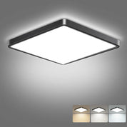 LED Ceiling Light Square, 28W 3200LM, 3 Color Temperature (3000K/4000K/6500K), IP54 Waterproof Flush Mount Light for Bathroom, Bedroom, Kitchen & Hallway