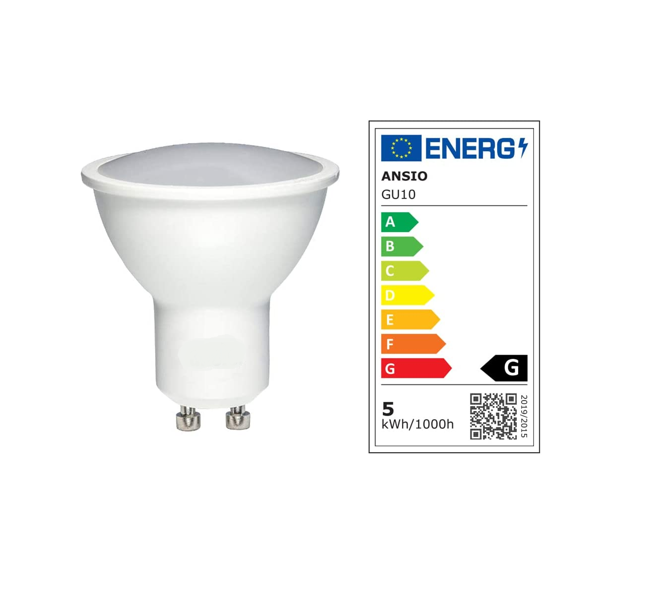 GU10 LED Bulbs Cool White, 3000k, 7W, 37W Halogen Spotlight Bulb Equivalent, Non-dimmable, 350 Lumen, 120Â° Beam Angle, LED Bulbs Pack of 6