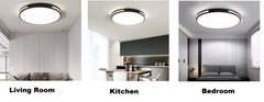 36W Modern Bathroom Ceiling Light, 50cm Ultra-Bright Flush Light with 3 Color Temperatures (3000K/4500K/6000K)
