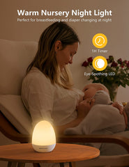 Baby Night Light - 2500mAh, Touch Control, Timer, LED Egg Lamp for Kids