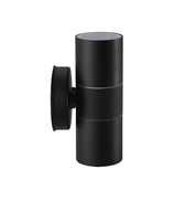 Modern Stainless Steel GU10 IP44 Up-Down Wall Light - Waterproof, Mains Powered, for Porch/Garden (Black)