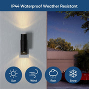 Outdoor Up & Down Black Wall Light with Motion Sensor – GU10 Base IP44 Stainless Steel PIR Security Light for Front Door, Porch & Garden