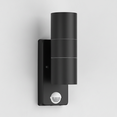Black Up & Down Outdoor Wall Light – Outdoor lighting for homes | GU10 Motion Sensor Security Light IP44 Waterproof