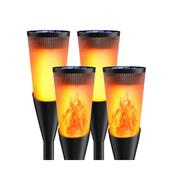Solar Torch Lights Outdoor 10 Pack with Flickering Flame