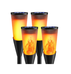 Solar Torch Lights Outdoor 10 Pack with Flickering Flame
