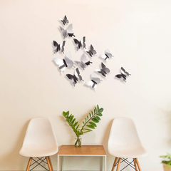 48-Piece 3D Mirror Butterfly Wall Stickers – DIY Home Décor Removable Wall Decals