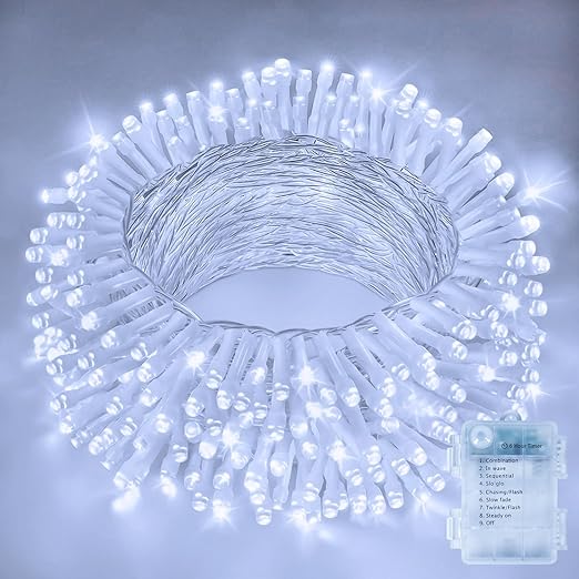 Battery Fairy Lights – 10m, 100 LEDs, 8 Modes, Timer, Waterproof Warm White