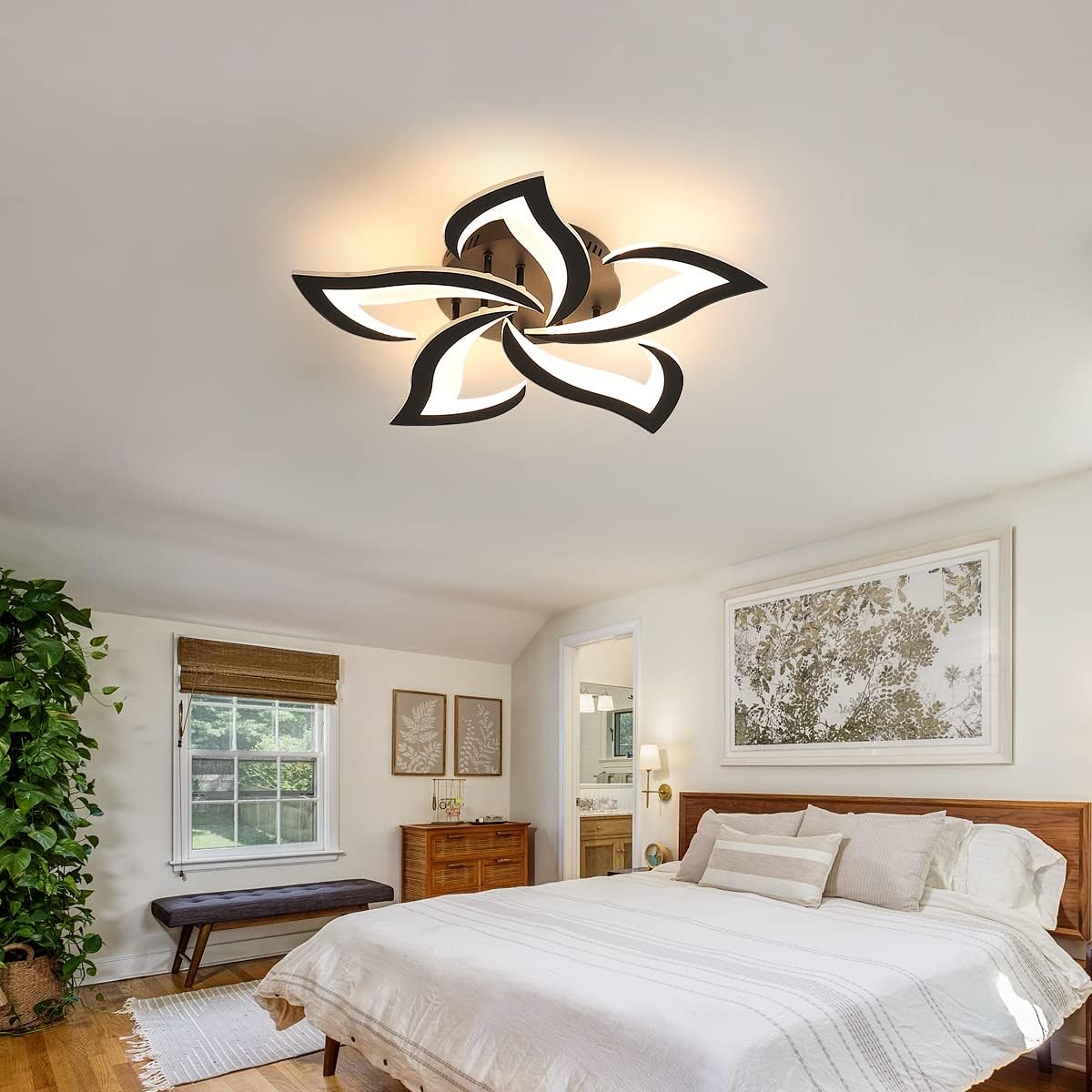 Modern Petal LED Ceiling Light – 60W Cool White Flush Mount Fixture
