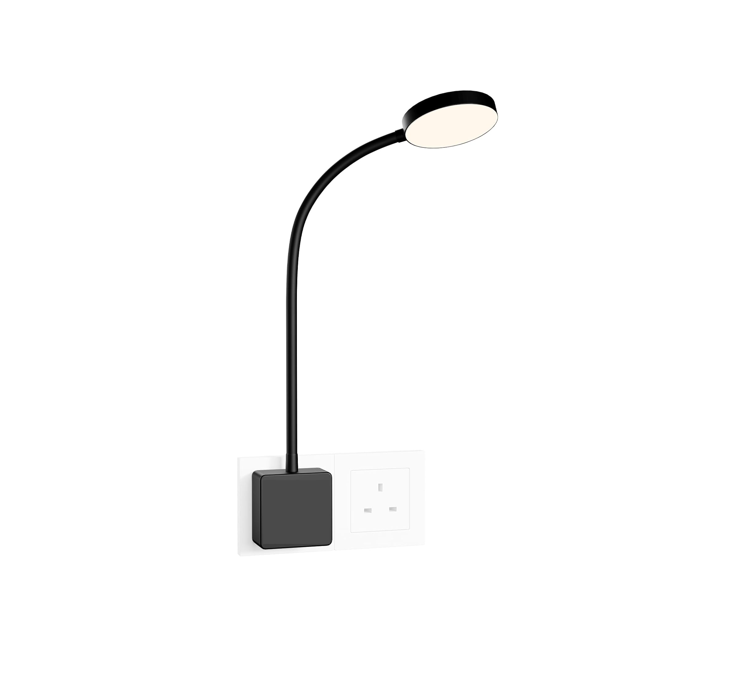 4W Ultra-Flexible Dimmable LED Wall Reading Light- Neutral White Lighting 4000K, for Type G Power Socket