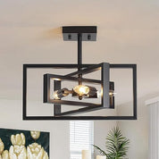 Black 3-Light Vintage Ceiling Light Fixture