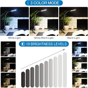 KNAMKY USB Clip-On Desk Lamp with Flexible Neck