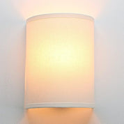 Vintage Industrial Wall Sconce with Linen Fabric Shade