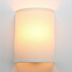 Vintage Industrial Wall Sconce with Linen Fabric Shade