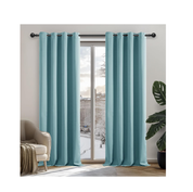 Light Grey Blackout Curtains 42x54" – Thermal Insulated Eyelet Drapes, 2 Panels