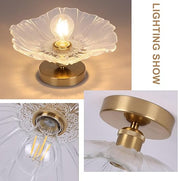 Flush Mount Ceiling Light with Clear Glass Shade, E27