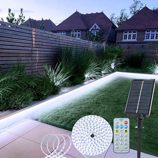Solar LED Strip Lights – 10M 640 LEDs, Remote Control, Waterproof Outdoor Lighting
