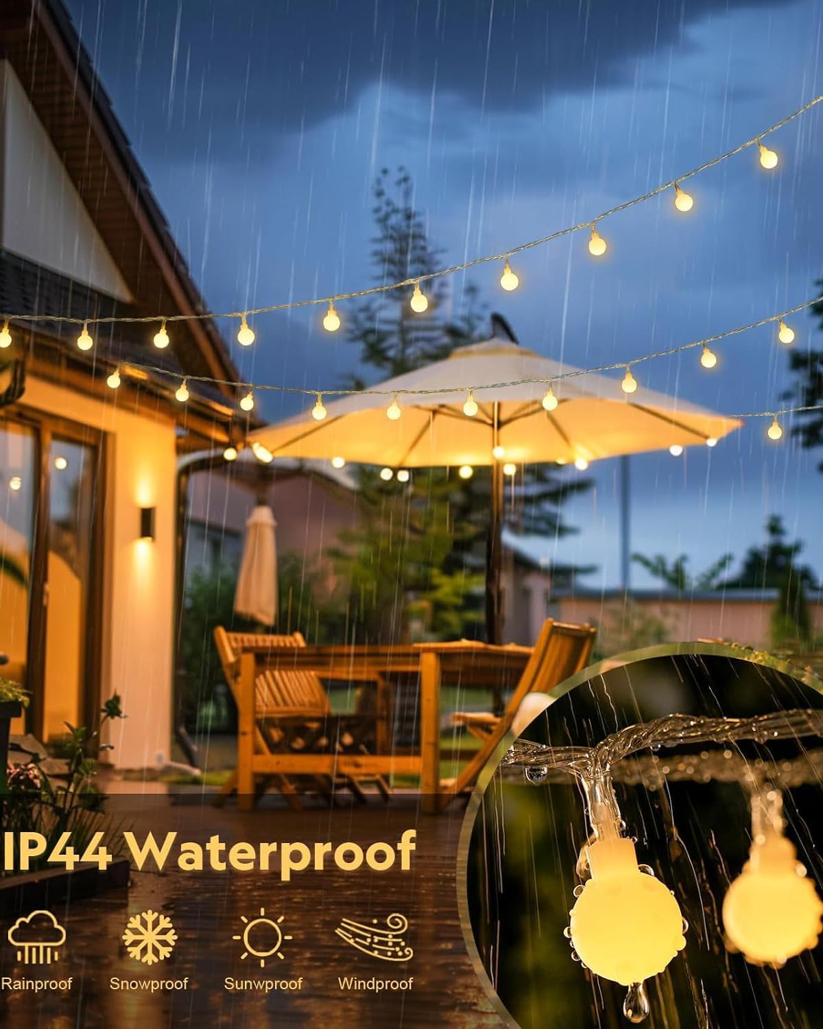 Clerance Sale - Globe Fairy Lights, 20 LED Globe String Lights - USB or Battery Powered - 8 Modes - Outdoor Indoor String Fairy Lights for Christmas, Balcony, Gazebo, Garden, Camping