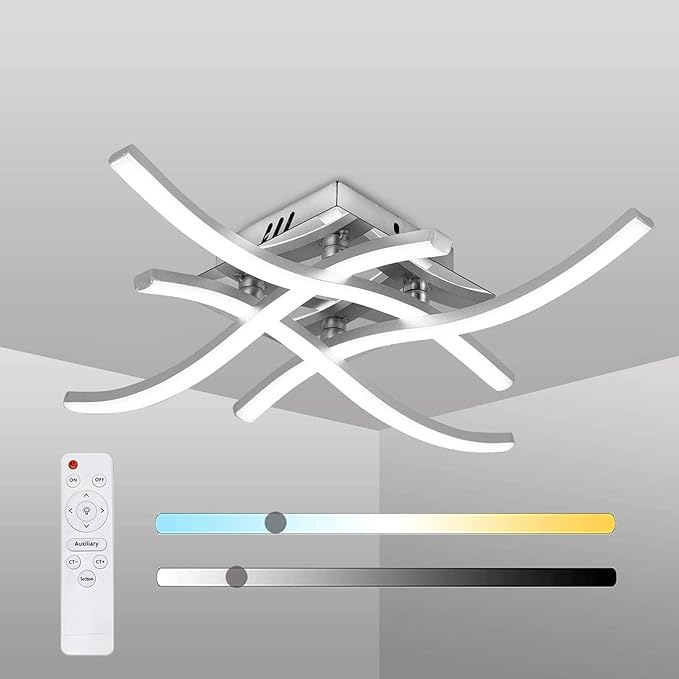 Dimmable 18W LED Curved Ceiling Light for Rooms