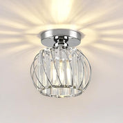 Small Crystal Flush Mount Ceiling Light with Black Shade