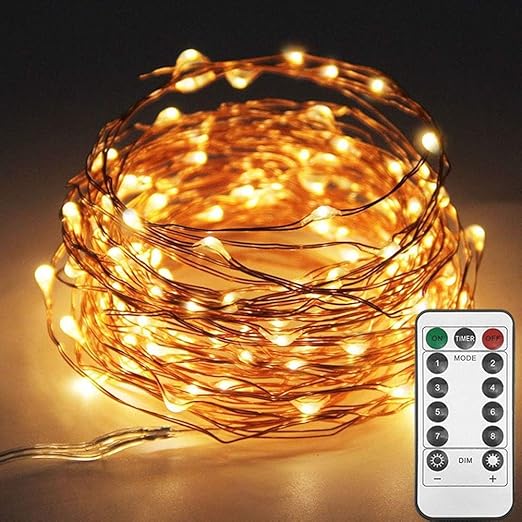 20M 200 LED Fairy String Lights – USB, Remote, 8 Modes, Warm White