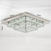 Modern Square Crystal LED Ceiling Light – Elegant Chrome Chandelier for Living Room, Bedroom & More