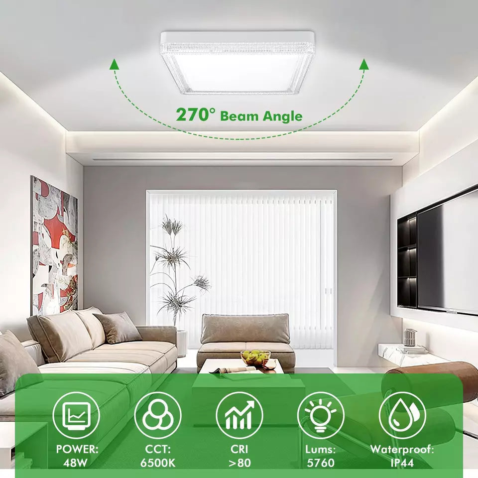 LED Round & Square Ceiling Light – 12W-48W, IP44