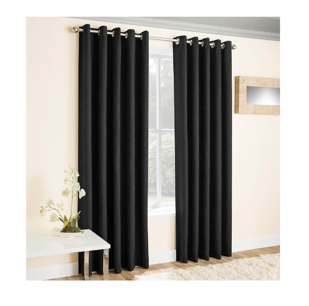 Vogue Blush Pink Eyelet Curtains 46x72" – Thermal Noise Reducing Dim Out Drapes