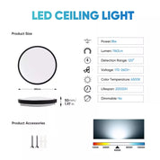 Round LED Ceiling Light Panel – Modern Waterproof Downlight