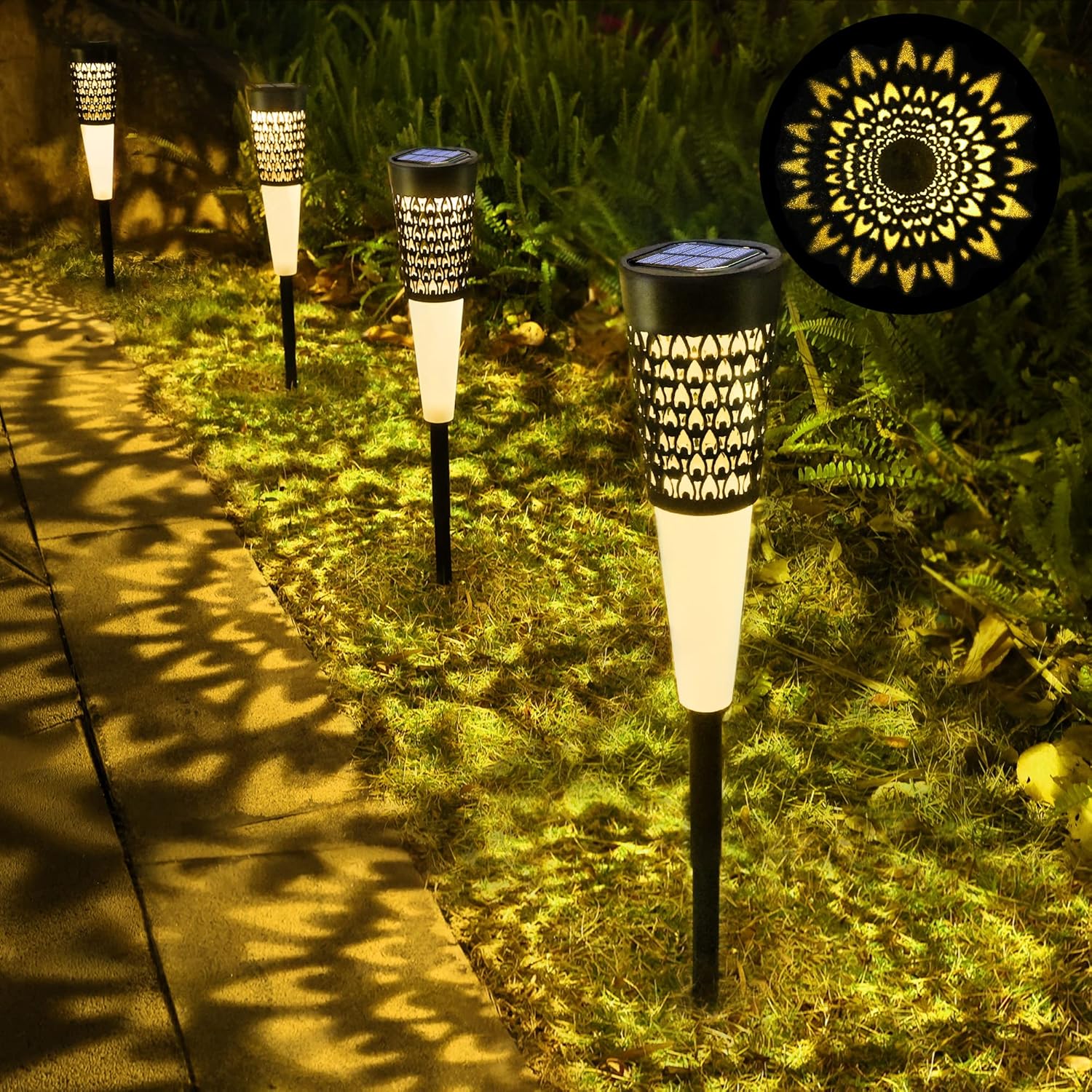 6 Pack Solar Flame Torch Lights – Waterproof Outdoor Garden & Pathway Decor