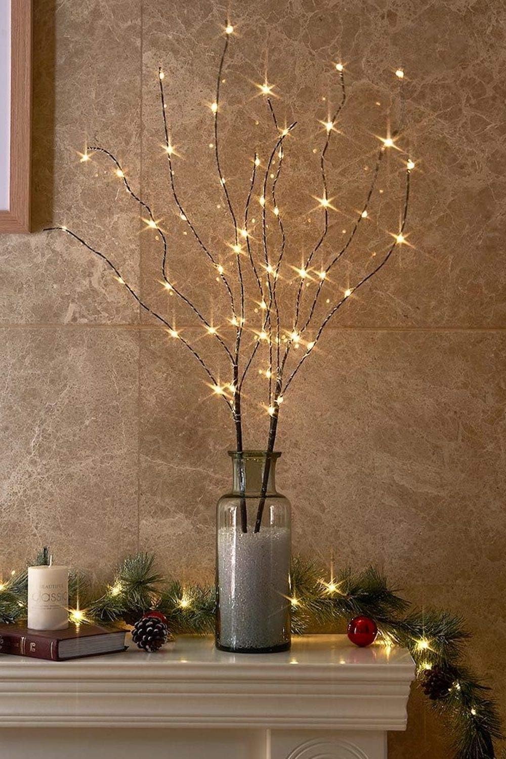 3PK White Birch Twig Lights with 60 LEDs – 76cm