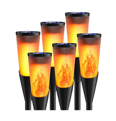 Solar Torch Lights Outdoor 10 Pack with Flickering Flame