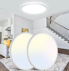 15W Flush Mount LED Ceiling Light – Brushed Nickel, 3 CCT