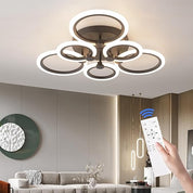 Modern 4-Ring LED Ceiling Light, Chrome, 6500K Daylight