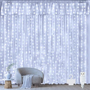 300 LED Curtain Fairy Lights Warm White for Indoor Outdoor