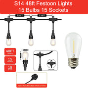 96FT Festoon Lights Outdoor (2 Packs Of 48FT)
