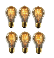 ST64 40W Vintage Amber Glass Bulb (Pack of 6)