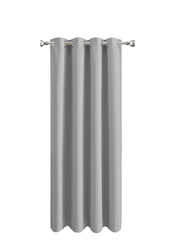 Thermal Blackout Curtains 46x54" – Grey Eyelet Room Darkening Drapes, 2 Panels