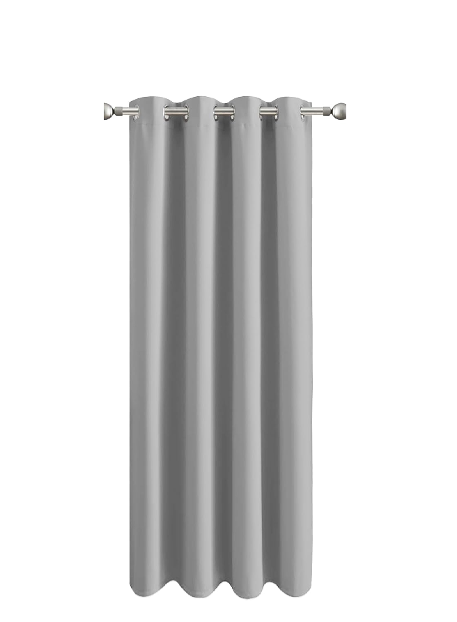 Thermal Blackout Curtains 46x54" – Grey Eyelet Room Darkening Drapes, 2 Panels