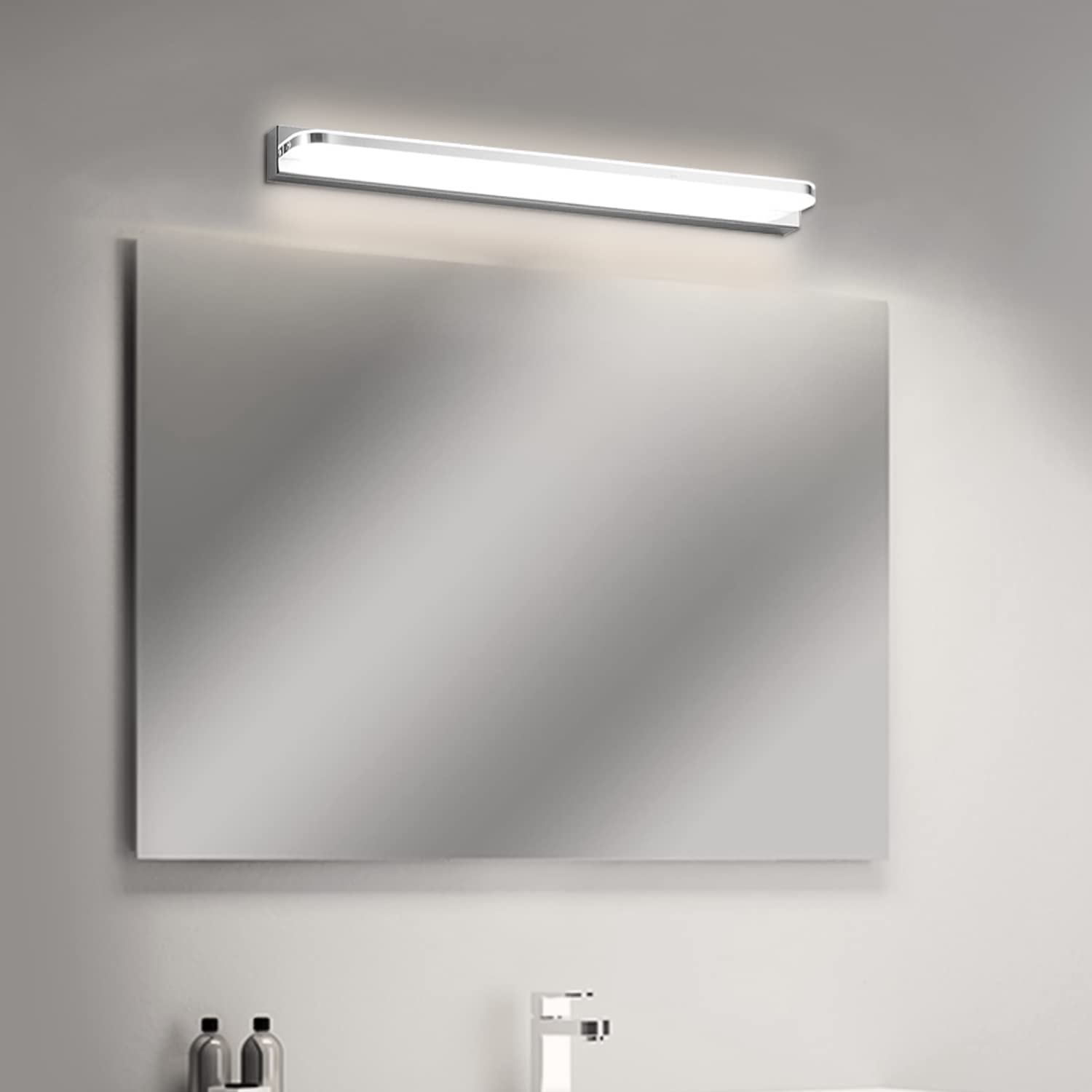 LED Mirror Front Light 9W | IP44 Bathroom Over Mirror Light | Stainless Steel Base | 4000K Cool White