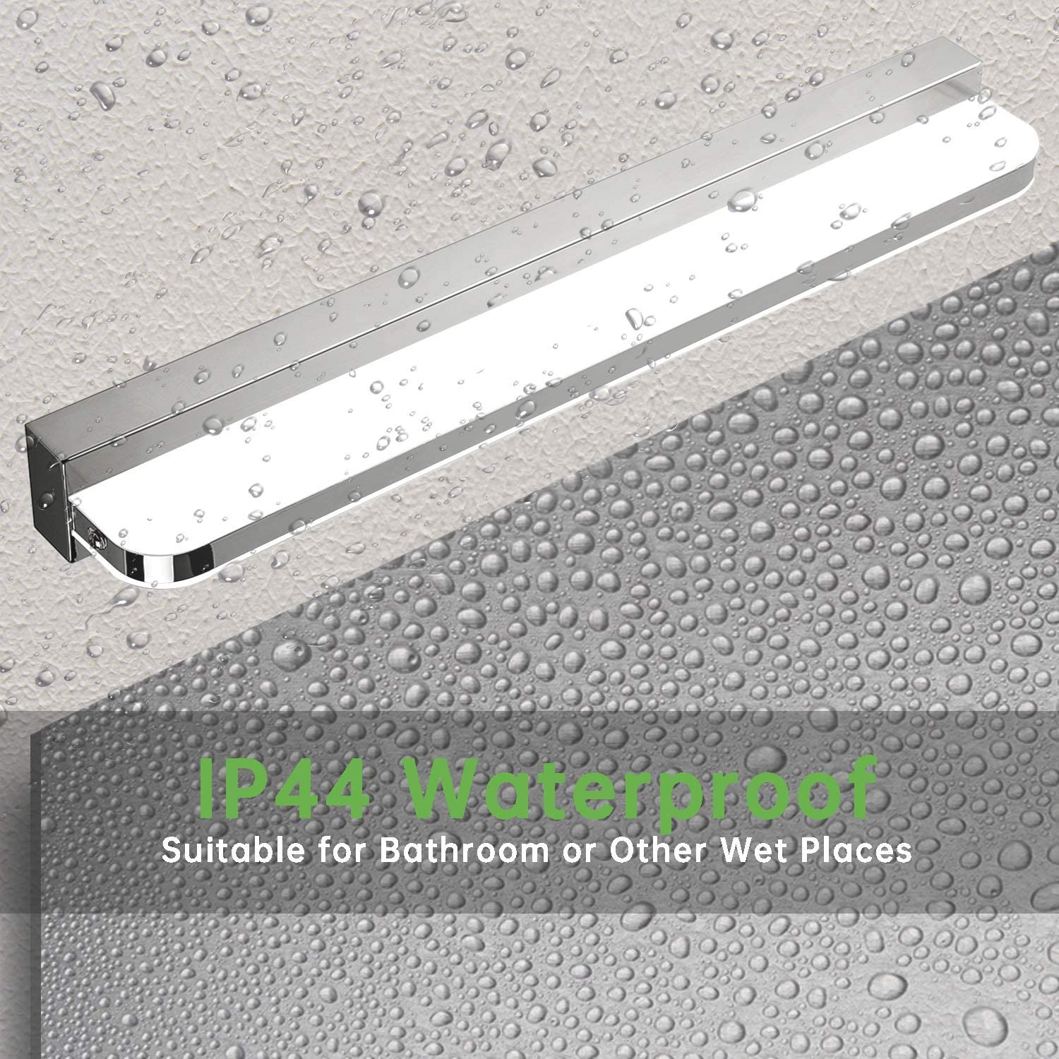 LED Mirror Front Light 9W | IP44 Bathroom Over Mirror Light | Stainless Steel Base | 4000K Cool White