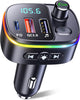 Bluetooth 5.3 FM Transmitter Car Adapter – QC3.0 & PD 18W Charger with RGB Lights