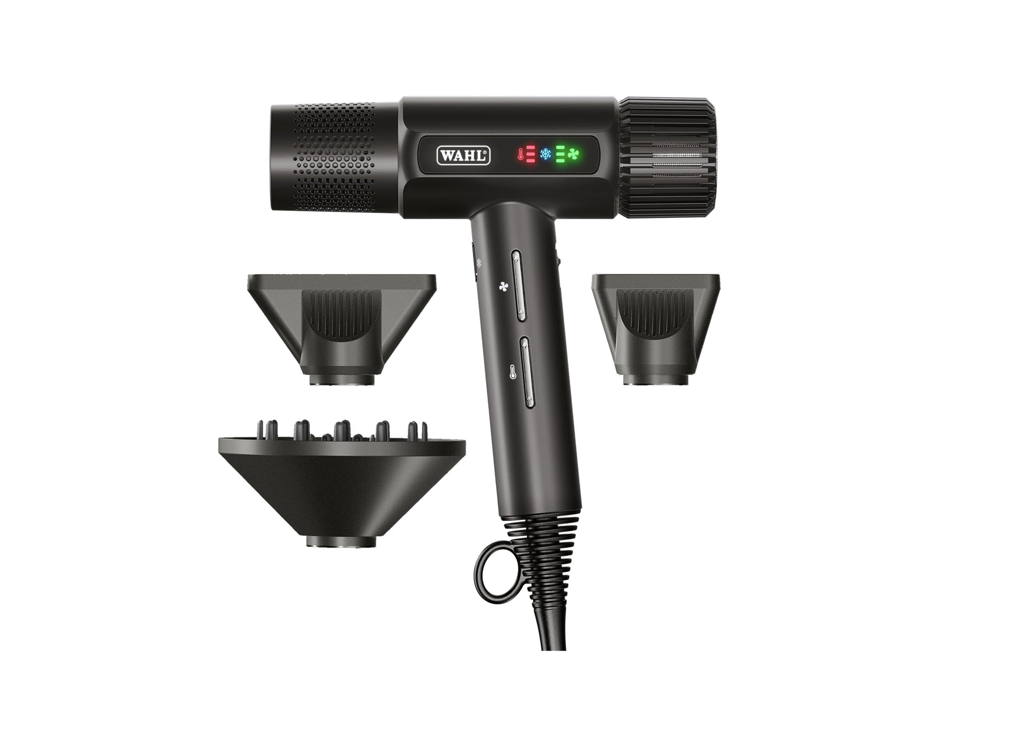 Vanquish Hair Dryer – Lightweight, Quiet, LED, 3 Speeds, Cool Dry, 3 Attachments