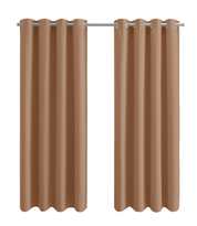 Thermal Blackout Curtains 46x54" – Grey Eyelet Room Darkening Drapes, 2 Panels