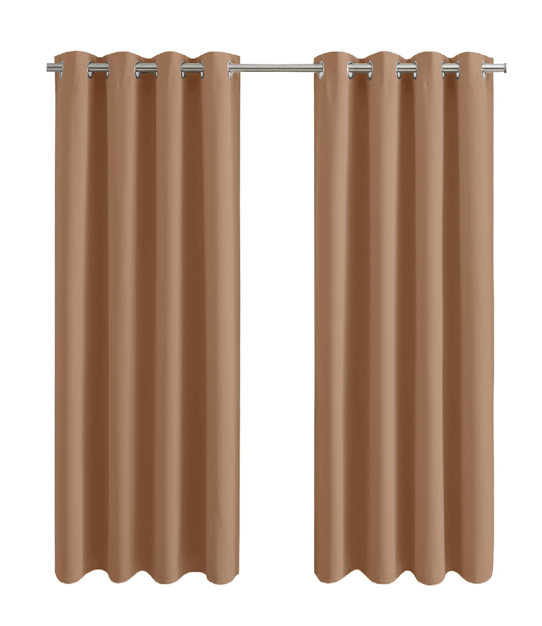Thermal Blackout Curtains 46x54" – Grey Eyelet Room Darkening Drapes, 2 Panels