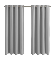 Thermal Blackout Curtains 46x54" – Grey Eyelet Room Darkening Drapes, 2 Panels