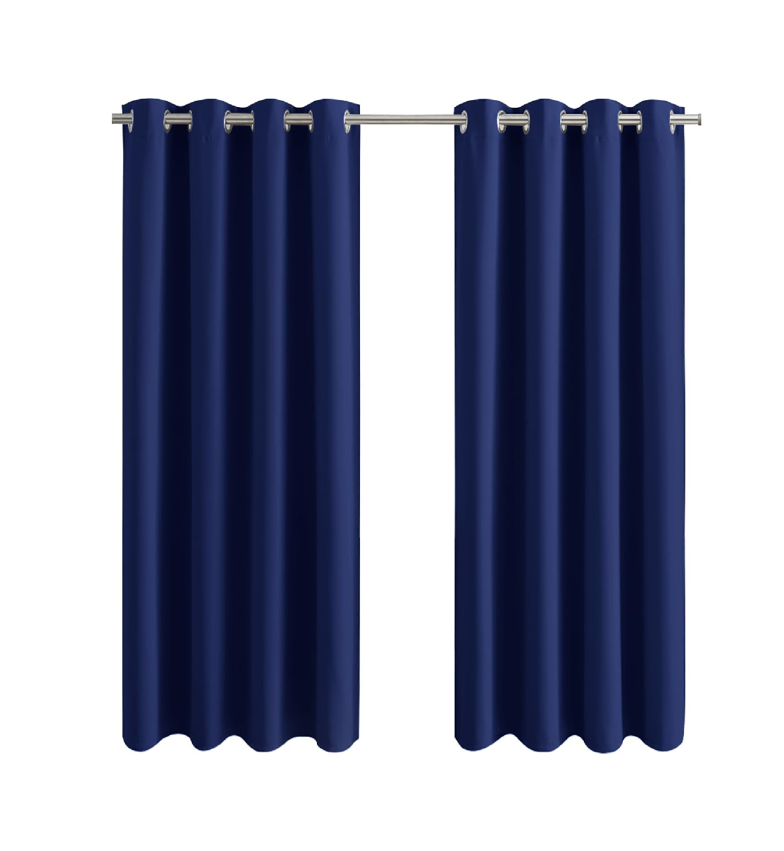 Thermal Blackout Curtains 46x54" – Grey Eyelet Room Darkening Drapes, 2 Panels