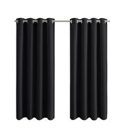 Thermal Blackout Curtains 46x54" – Grey Eyelet Room Darkening Drapes, 2 Panels