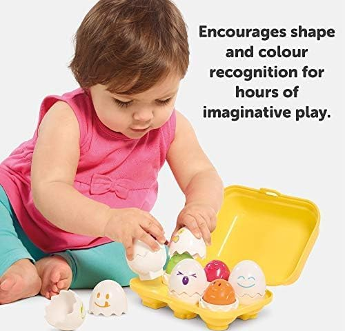 Toomies Hide & Squeak Eggs – Baby Shape Sorter & Sensory Toy, 6–36 Months