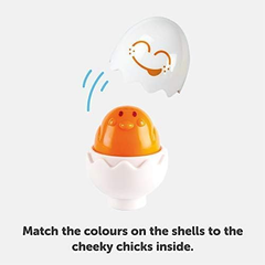 Toomies Hide & Squeak Eggs – Baby Shape Sorter & Sensory Toy, 6–36 Months
